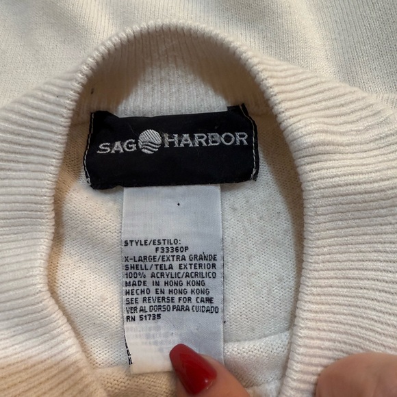 Sag Harbor women’s Ivory Sweater Size XL - Picture 4 of 6
